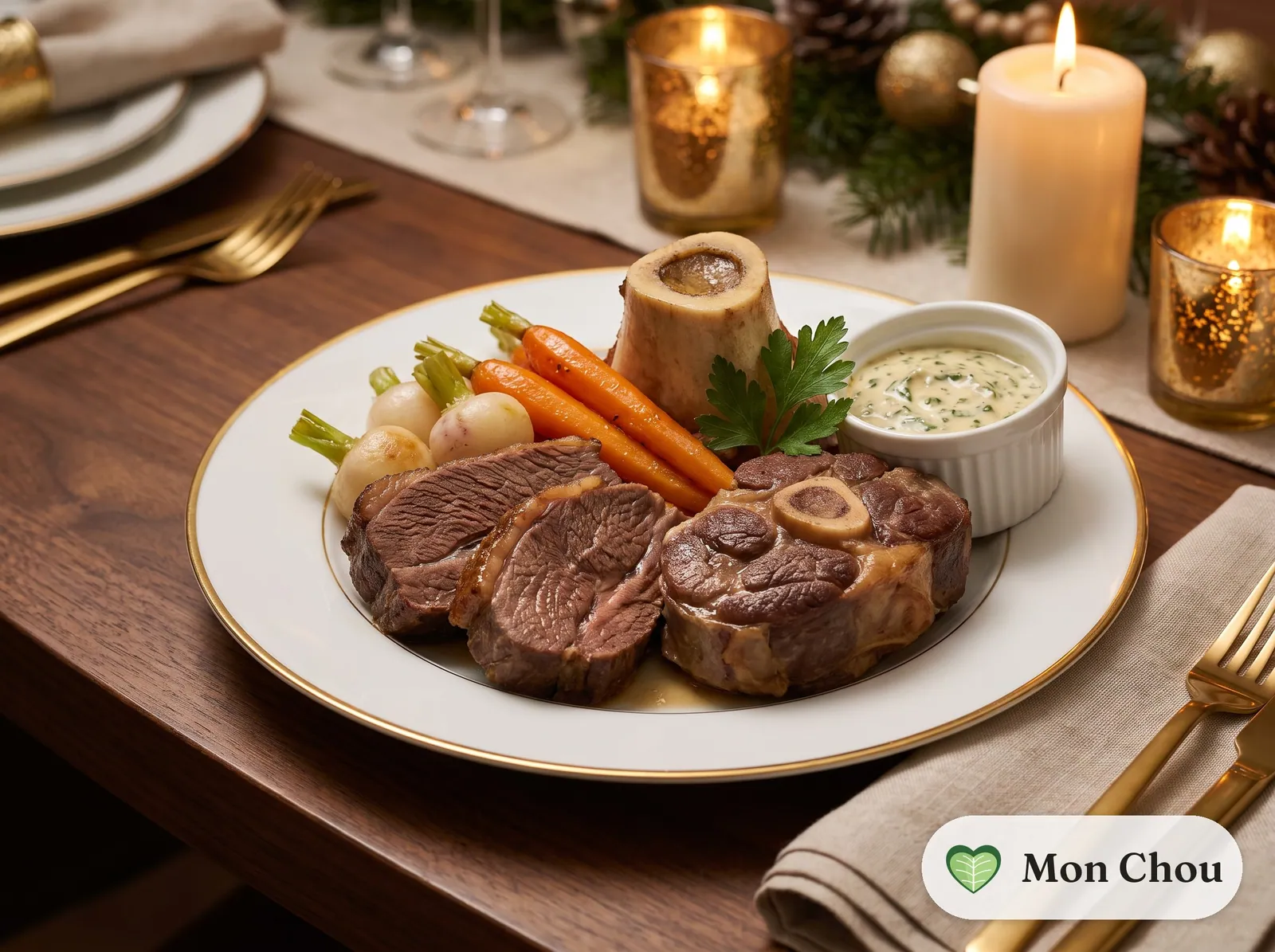Beef pot au feu with gribiche sauce