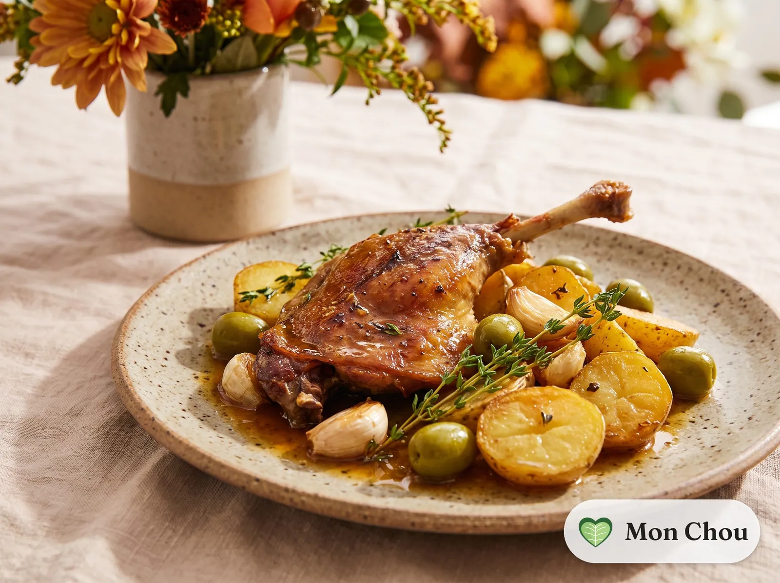 Canard aux olives et pommes de terre sautées