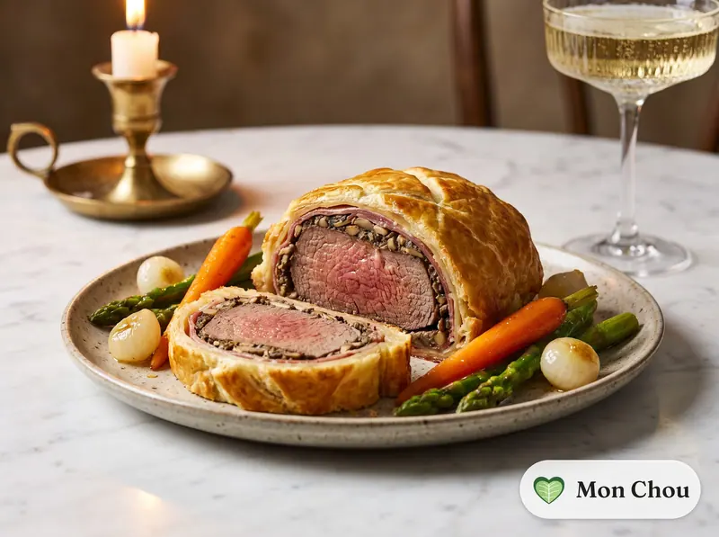 Rinderfilet Wellington mit glasiertem Gemüse