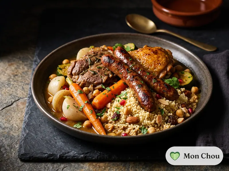 Couscous royal aux merguez et à l&rsquo;agneau
