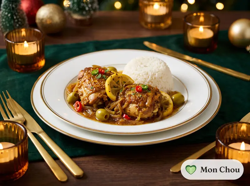 Poulet yassa et riz blanc