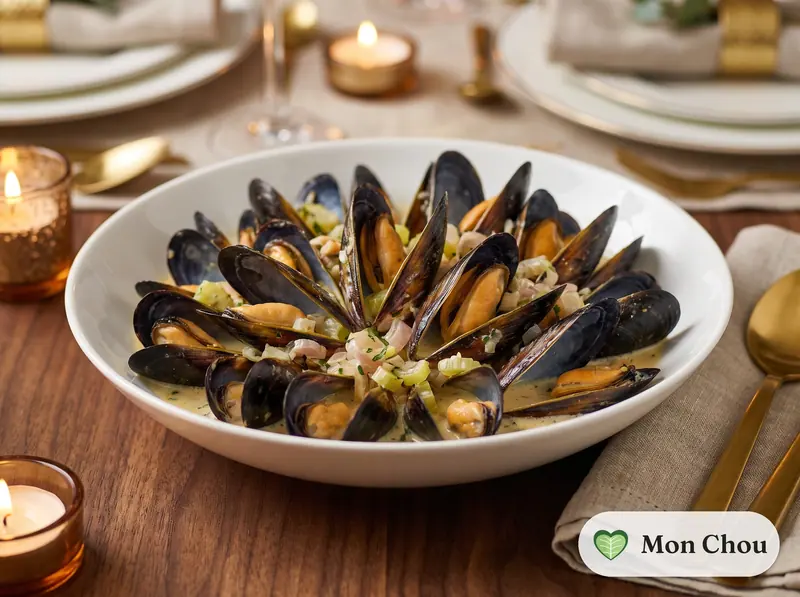 Moules de bouchot à la crème normande