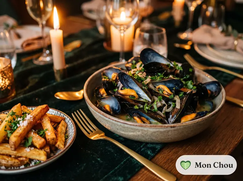 Moules marinière et frites maison