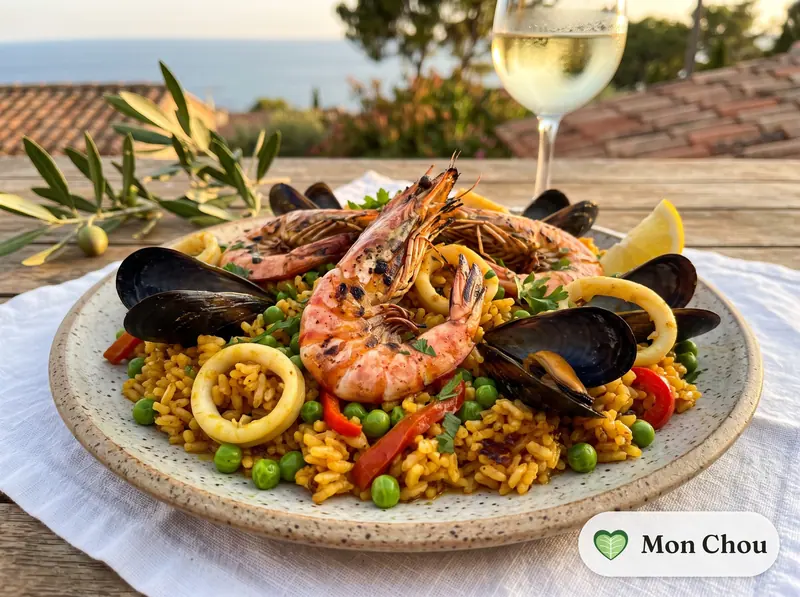 Paella aux fruits de mer