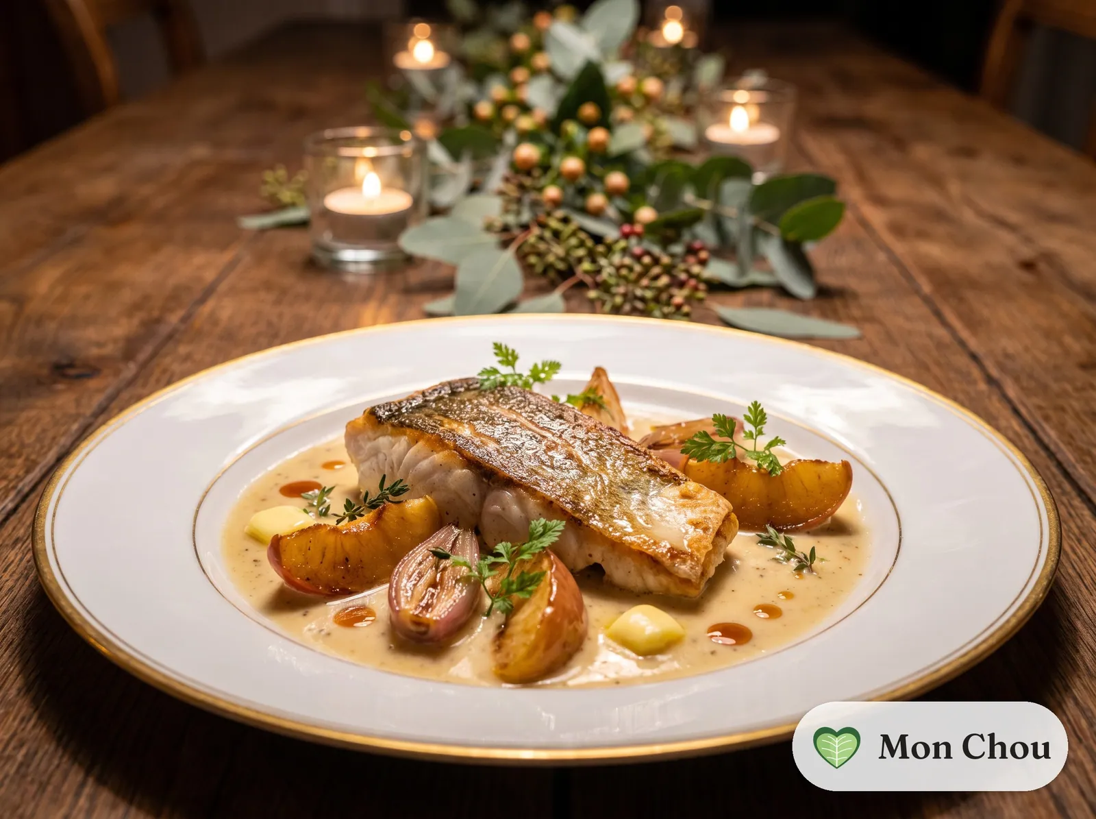Sandre rôti sauce cidre