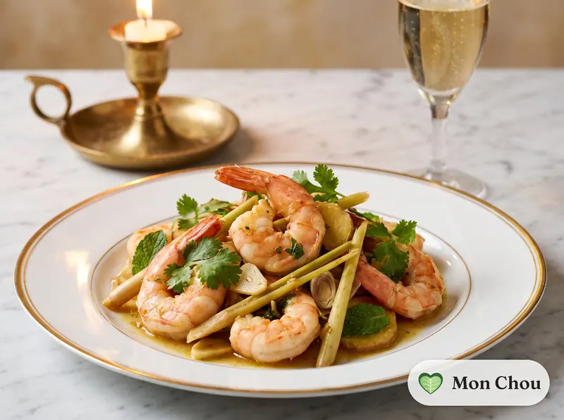 Crevettes à la citronnelle et au gingembre