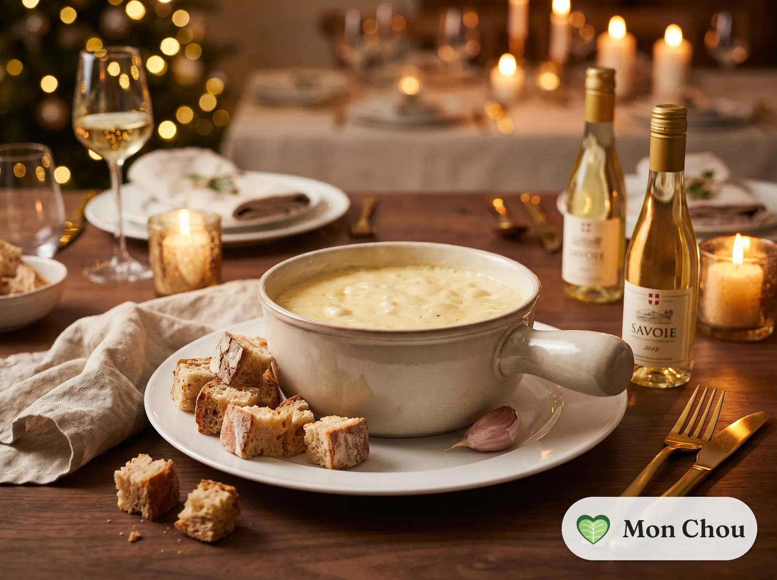Käsefondue savoyarde mit Landbrot