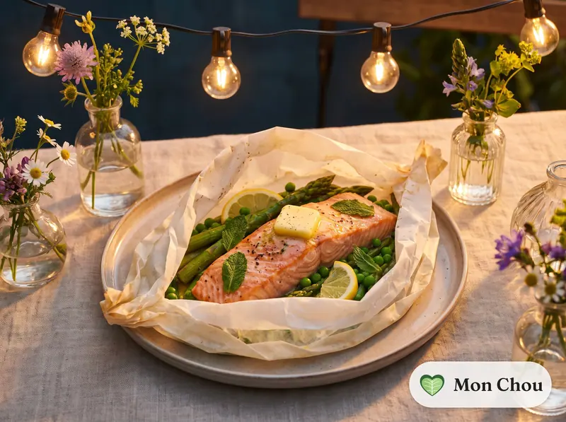 Spring salmon en papillote