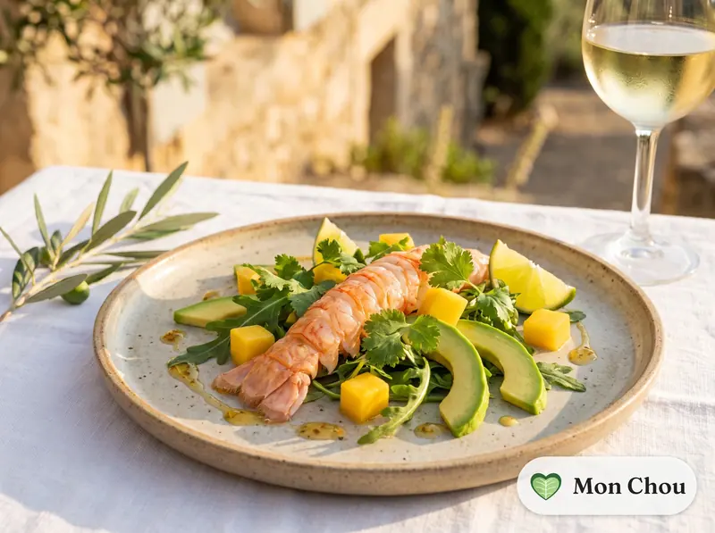 Salade de langoustines, mangue et avocat