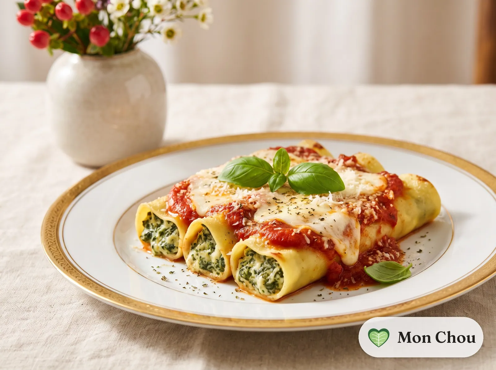 Cannellonis aux épinards et ricotta
