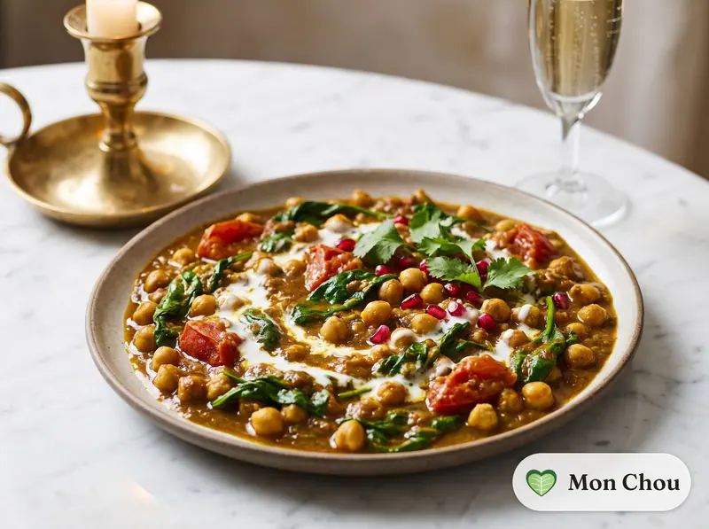 Curry de pois chiches et épinards