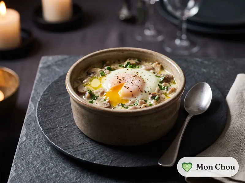 Œufs cocotte aux champignons