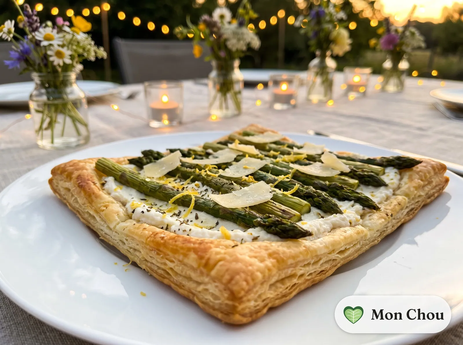 Asparagus and ricotta tart