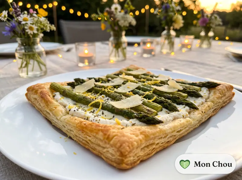 Asparagus and ricotta tart