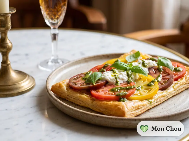 Tarte fine tomates et burrata