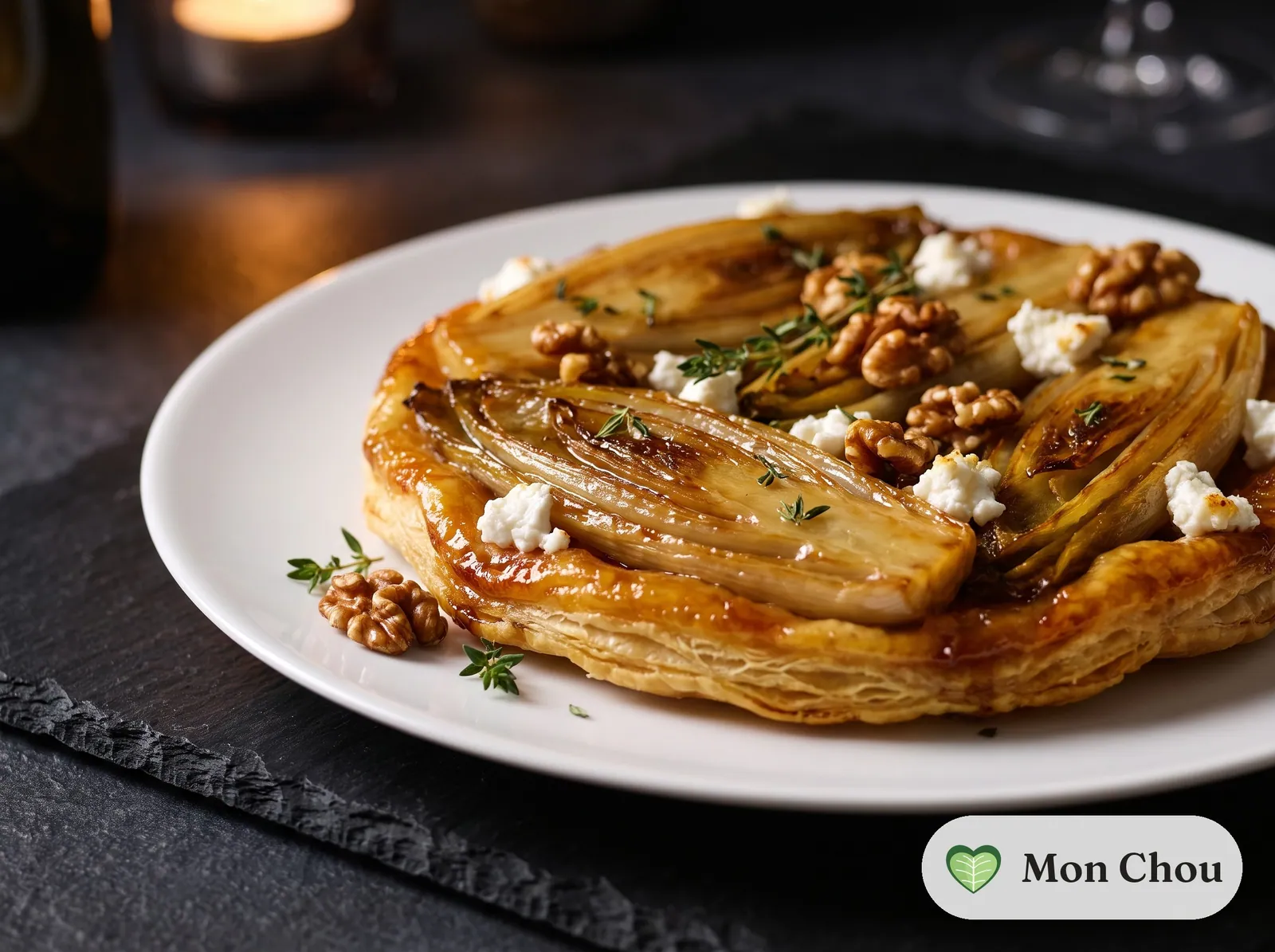 Chicorée Tarte Tatin mit Ziegenkäse