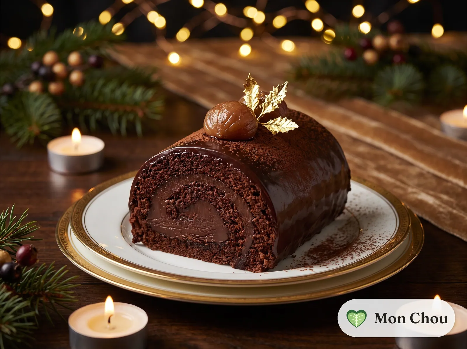 Schoko Weihnachtsbaumstamm