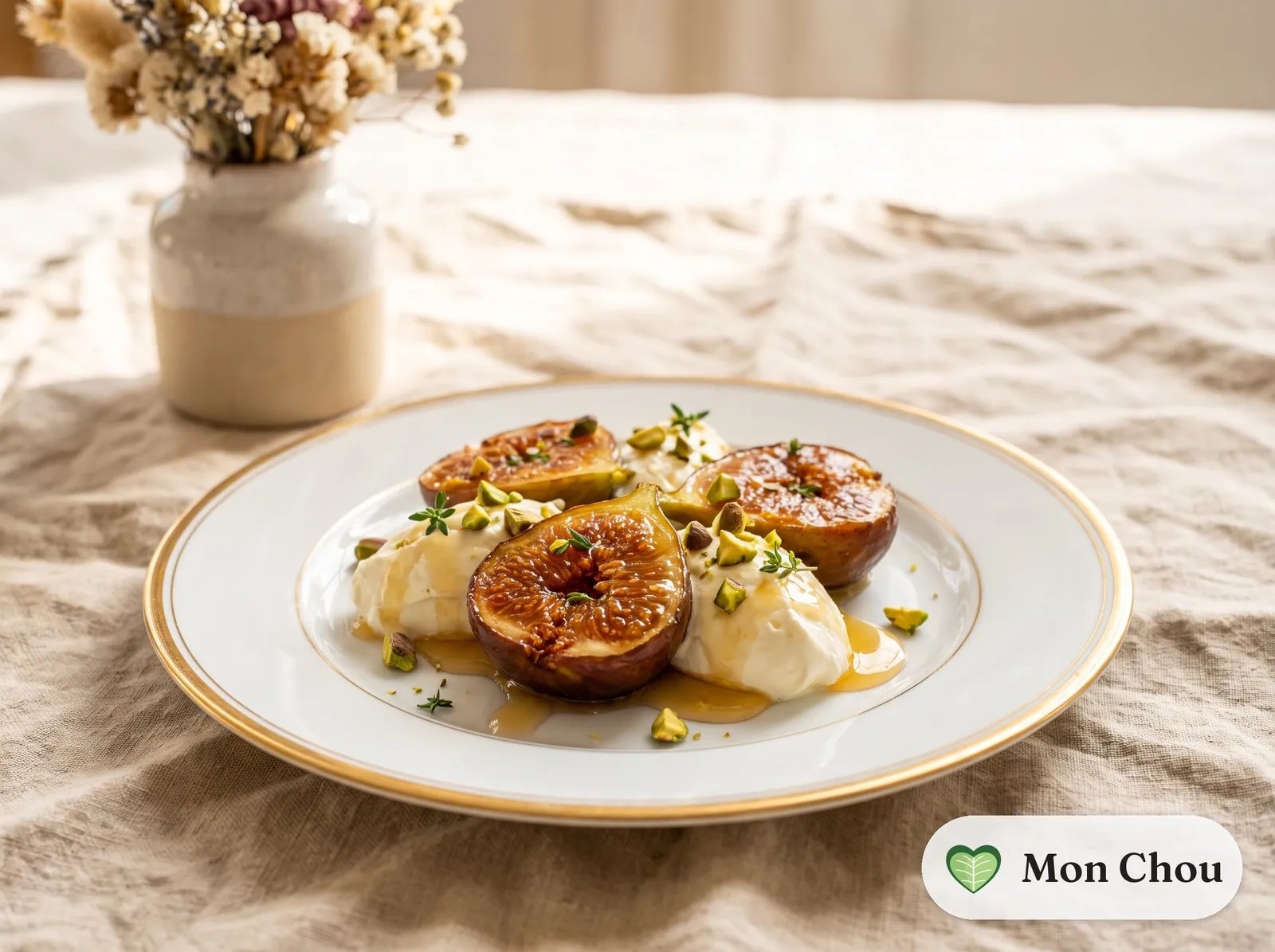 Figues rôties au miel et mascarpone