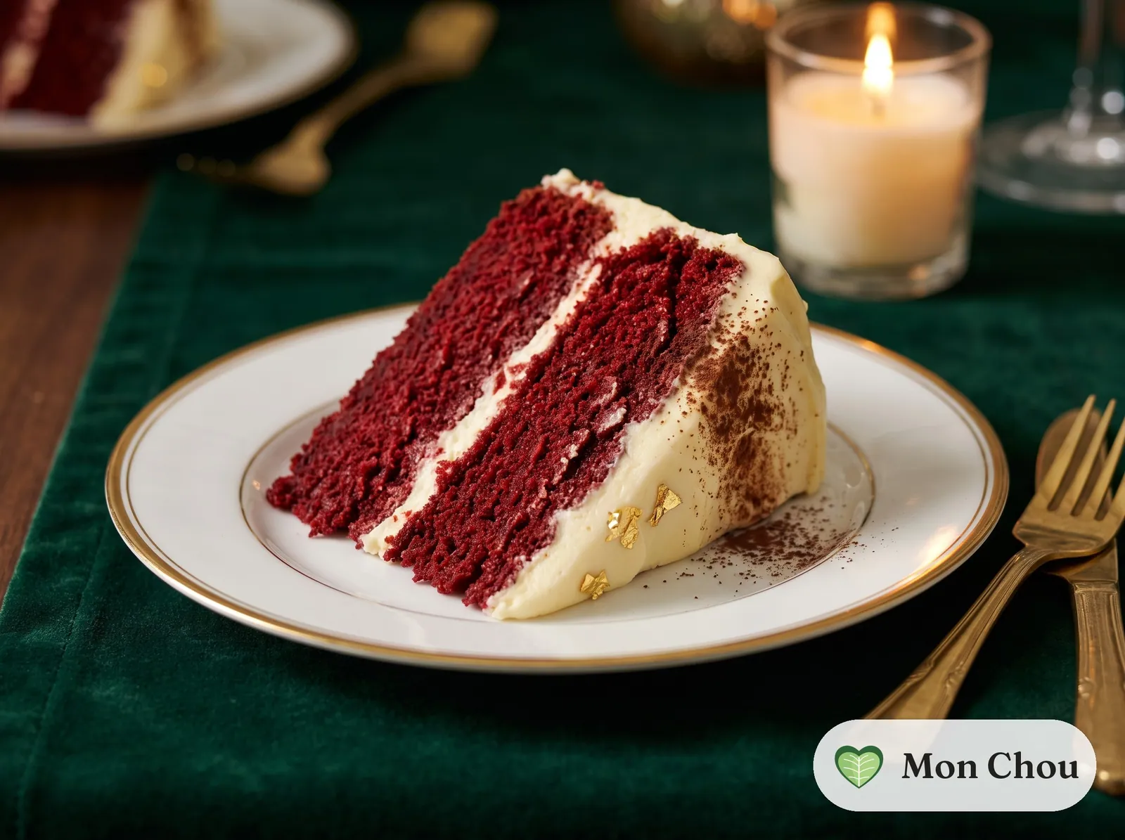 Red velvet cake with cream cheese frosting