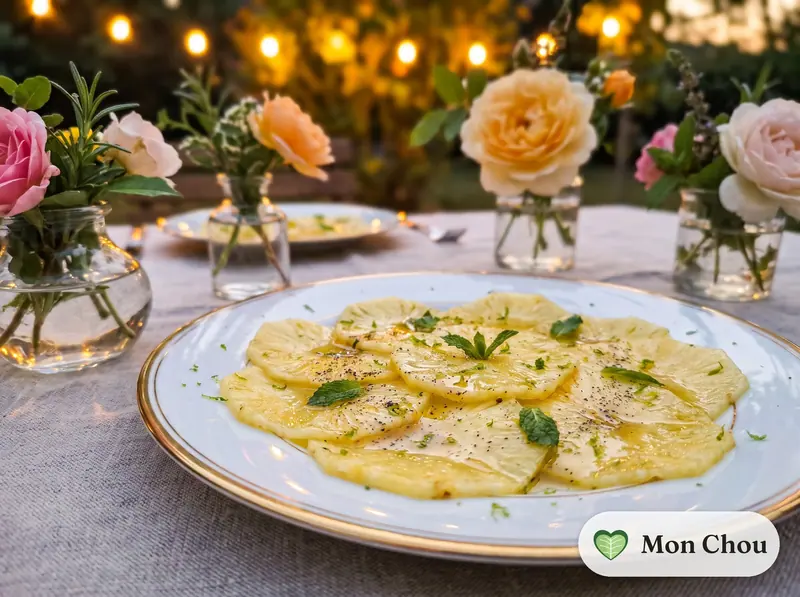 Carpaccio d&rsquo;ananas à la vanille